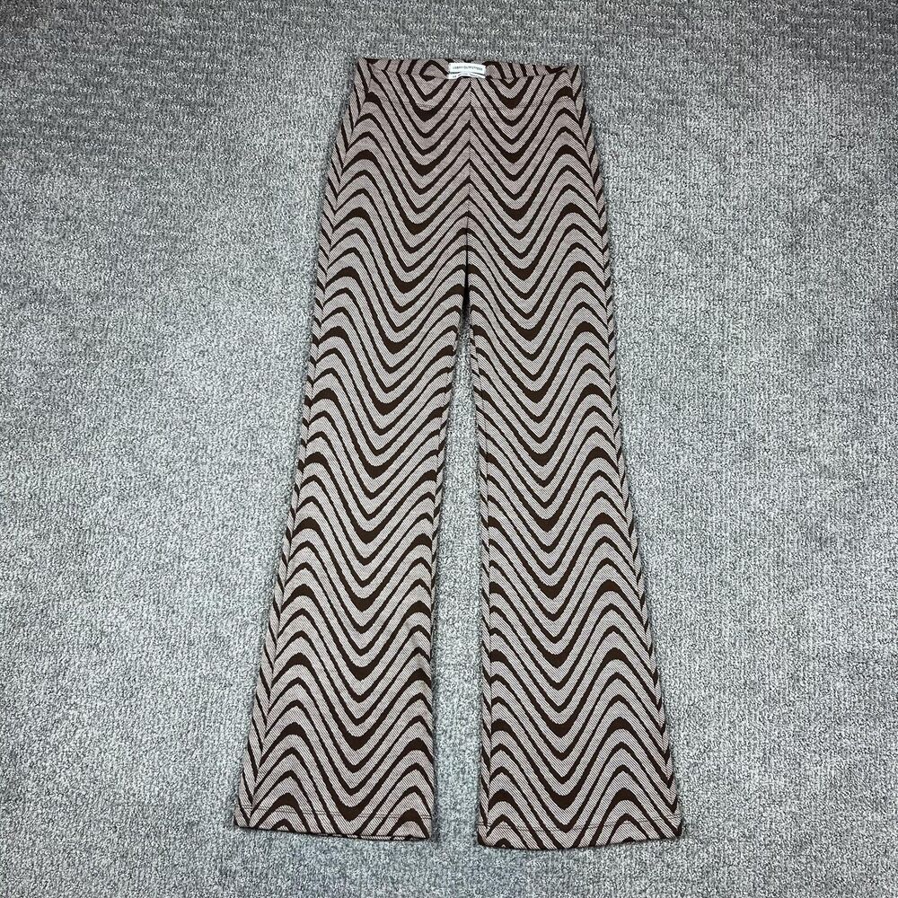 Urban Outfitters Pants Womens Small Brown Wave Knit Flare Stretch Retro